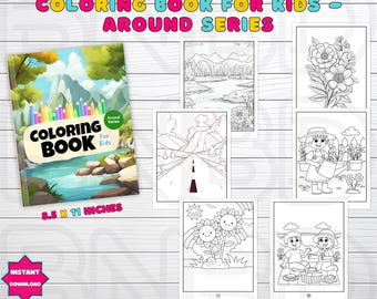 22 Around {the World} Themed Coloring Book, Kids Coloring Book, Printable Coloring Pages, Coloring Book Covers, Homeschool Coloring Pages