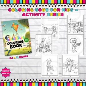 22 Activity {Career} Themed Coloring Book, Kids Coloring Book, Printable Coloring Pages, Coloring Book Covers, Homeschool Coloring Pages