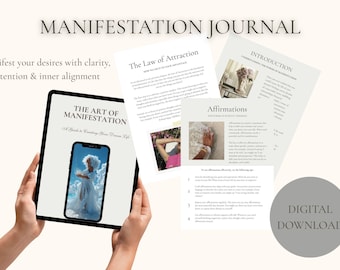Manifestationsjournal | Druckbares PDF | Bewusste Absichten, Visualisierung und Affirmationen | Digitaler Leitfaden zur Manifestation