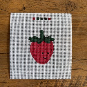 Strawberry needlepoint canvas