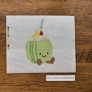 Coconut drink needlepoint canvas
