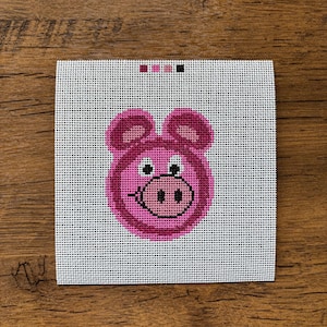 Pig plate needlepoint canvas