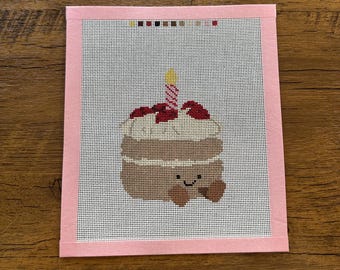 Birthday cake needlepoint canvas