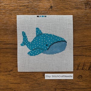 Whale shark needlepoint canvas