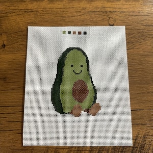 Avocado needlepoint canvas