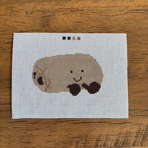 Chocolate croissant needlepoint canvas