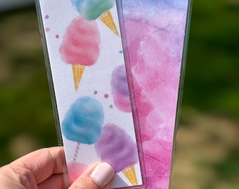 Cotton Candy Reversible Laminated Bookmark | Handmade Double-Sided Bookmark | Sweet Gift for Book Lovers