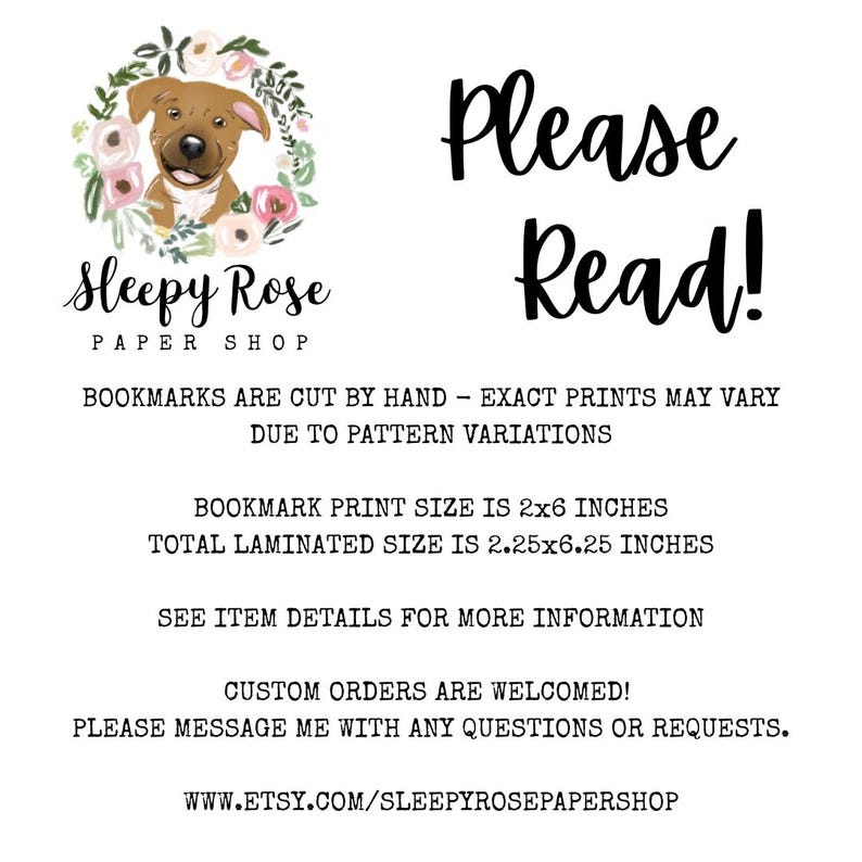 Floral & Stripes Reversible Laminated Bookmark | Handmade Double-sided ...