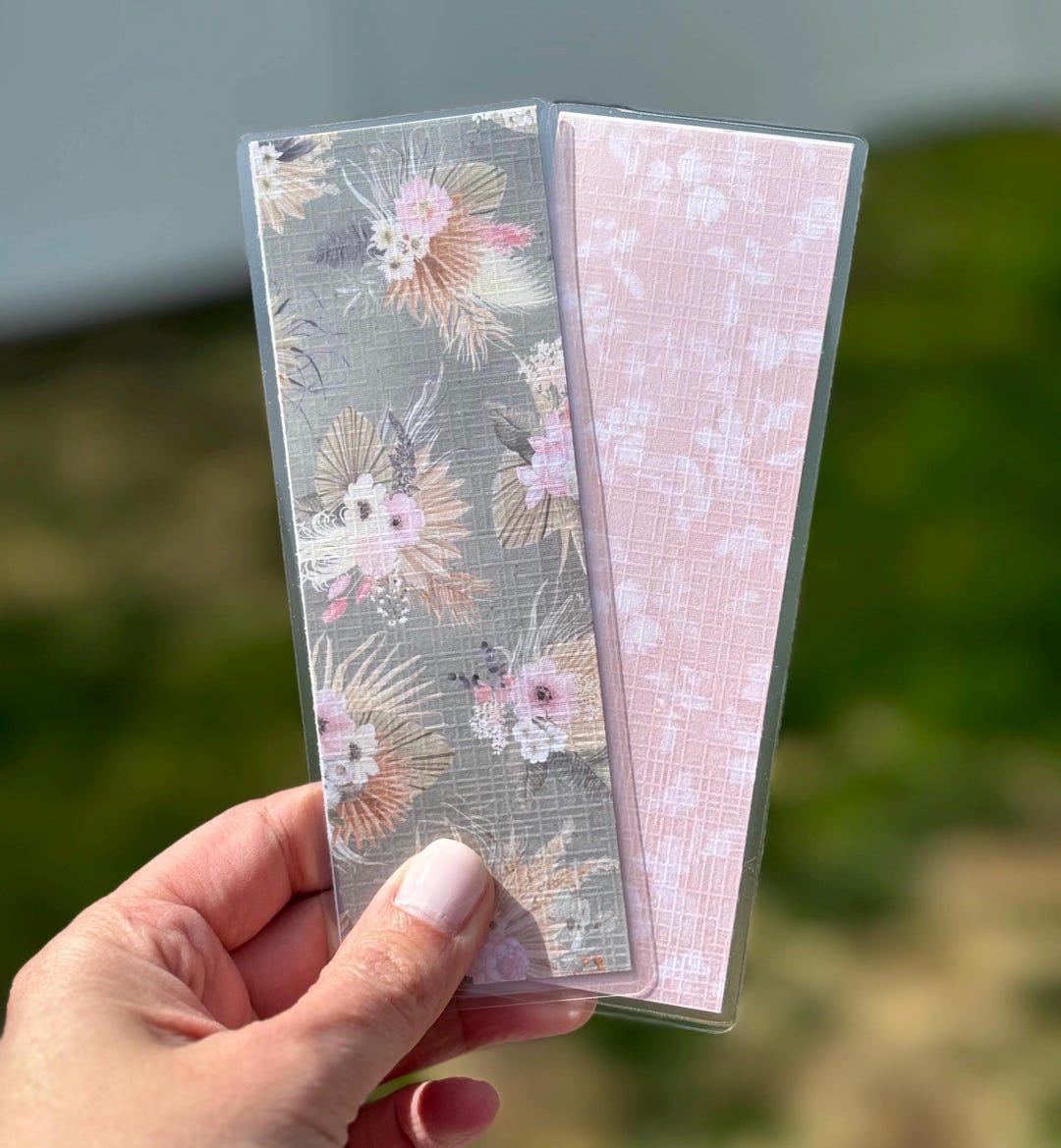 Reversible Floral Laminated Bookmark – Handmade Double-sided Cardstock ...