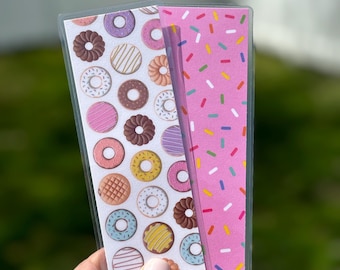 Donuts & Sprinkles Reversible Laminated Bookmark | Handmade Double-Sided Bookmark | Sweet Gift for Book Lovers