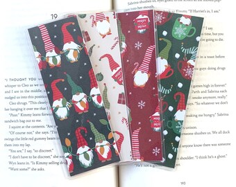 Holiday Gnomes Reversible Bookmark 2x6 Laminated