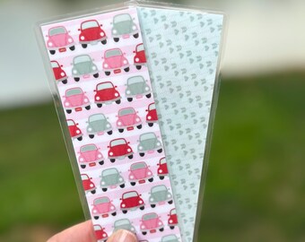 Valentine’s Day Reversible Laminated Bookmark Handmade Double-Sided Bookmark Floral Gift for Book Lovers