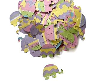 Elephant Confetti | 200 1” Pastel Pink Green Purple Baby Shower Decor | Circus Theme Party Table Scatter | Gender Neutral Confetti | Gender