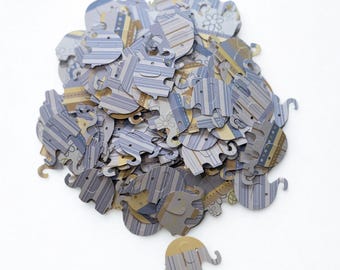 260 Elephant Confetti | 1” Blue Baby Shower Decor | Circus Theme Party Table Scatter | Gender Reveal Confetti | Gender