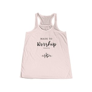 Made to Anbetung fließenden Tank | Inspirierendes Damen Workout Top, lässige Sommerkleidung, christliches Geschenk, glaubensbasiertes Kleid Bild 2