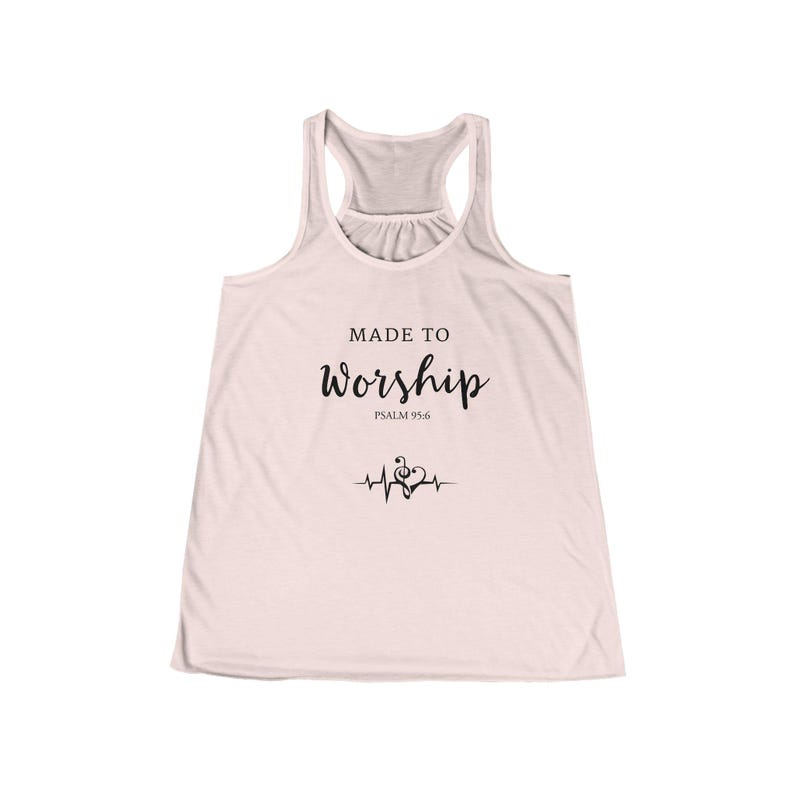 Made to Anbetung fließenden Tank | Inspirierendes Damen Workout Top, lässige Sommerkleidung, christliches Geschenk, glaubensbasiertes Kleid Bild 2