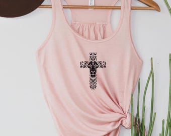 Lion Croix Jésus | Débardeur dos nageur pour femme