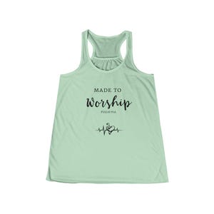 Made to Anbetung fließenden Tank | Inspirierendes Damen Workout Top, lässige Sommerkleidung, christliches Geschenk, glaubensbasiertes Kleid Bild 4