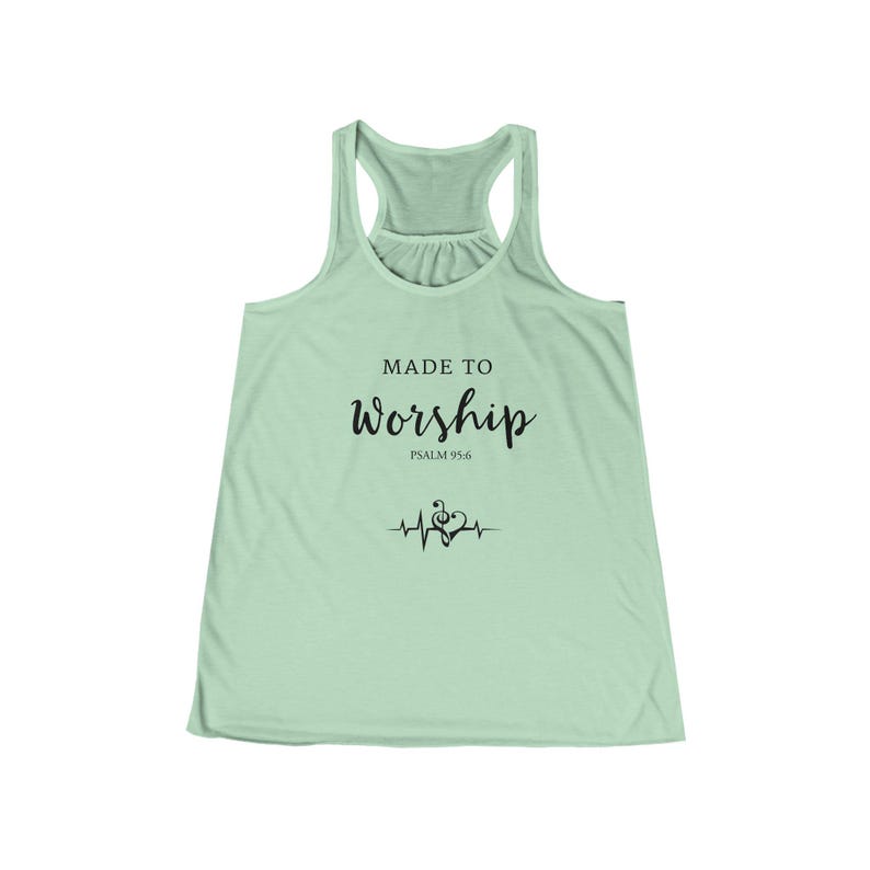 Made to Anbetung fließenden Tank | Inspirierendes Damen Workout Top, lässige Sommerkleidung, christliches Geschenk, glaubensbasiertes Kleid Bild 4