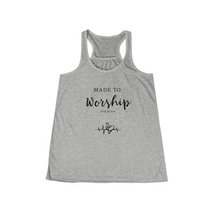 Made to Anbetung fließenden Tank | Inspirierendes Damen Workout Top, lässige Sommerkleidung, christliches Geschenk, glaubensbasiertes Kleid Bild 5