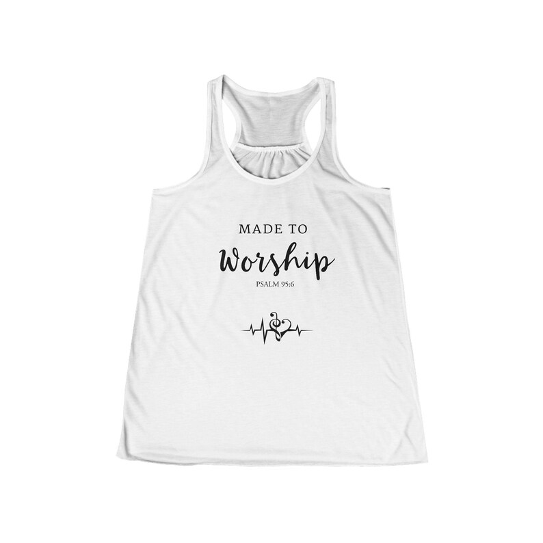 Made to Anbetung fließenden Tank | Inspirierendes Damen Workout Top, lässige Sommerkleidung, christliches Geschenk, glaubensbasiertes Kleid Bild 3