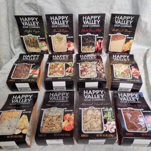 Soup Sampler box; 12 different kinds of delicious soups! hearty, wholesome ingredients