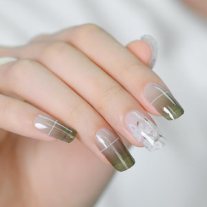 Olivblommande höstgelnagelwraps | Halvhärdade gelnagelremsor | Halloweennagelwrap | Julklapp | Color Street | Nagelklistermärken för barn