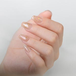 Transluzente Blattgold Gel Nail Wraps | Urlaub Nagel | Halb gehärtete Nagelfolie | Nagel Streifen | Nagelsticker | Ostergeschenk für sie
