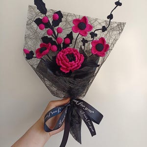 編み物の花、バラ、チューリップ、ギフト、手作り、バレンタイン、かぎ針編み、編み物