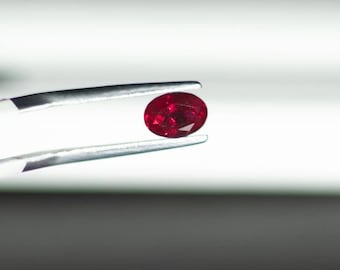 Pigeon Blood Red Lab Ruby, Oval Cut Czochralski Ruby