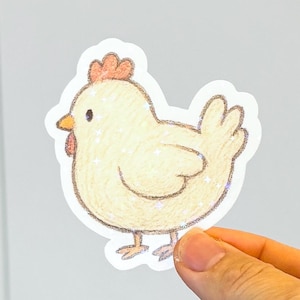 Chicken Bird Species Waterproof Vinyl Sticker,Kawaii Chibi Animal Lover Laptop Decal,Cute Cartoon Aviary Ornithology Souvenir Gift