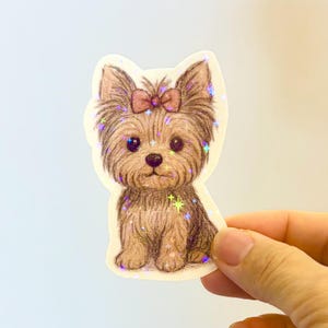 Adesivo per cani Yorkshire Terrier, adesivi per auto, bottiglie, agende, perdita di animali domestici, regalo per lei, regalo di compleanno, regalo per amanti dei cani, mamma di Yorkshire Terrier.