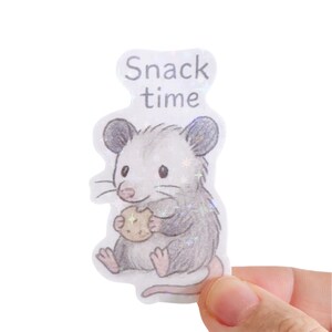 Opossum Liebhaber Aufkleber, Vinyl Aufkleber, wasserdichter Opossum Aufkleber, Schreibwaren Geschenk für Opossum Liebhaber, Opossum wasserdicht Kawaii Chibi Cute