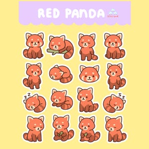 Roter Panda Aufkleber, Abziehbilder für Planer, Scrapbook, Journale, Belohnungen, Partyzubehör, Geschenk für sie, Vinyl Aufkleber für Wasserflasche, Geschenk für Jugendliche