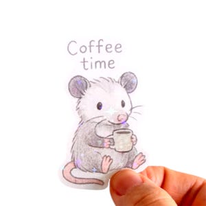 Opossum Liebhaber Aufkleber, Vinyl Aufkleber, wasserdichter Opossum Aufkleber, Schreibwaren Geschenk für Opossum Liebhaber, Opossum wasserdicht Kawaii Chibi Cute