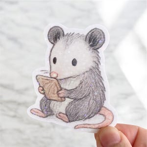 Opossum Liebhaber Aufkleber, Vinyl Aufkleber, wasserdichter Opossum Aufkleber, Schreibwaren Geschenk für Opossum Liebhaber, Opossum wasserdicht Kawaii Chibi Cute