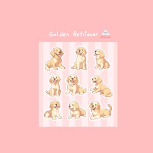 Adesivo Golden Retriever Adesivo Pet Adesivo Filhote Decalques, Adesivos para Carros Laptop Garrafa Planejador, Presente Perda de Animal de Estimação, Presente para ela, Presente de Aniversário, Amante de Cães