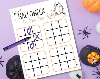 INSTANT DOWNLOAD Halloween Tic Tac Toe Printable | Halloween Party Game | Halloween Classroom Game | Halloween Downloadable Game