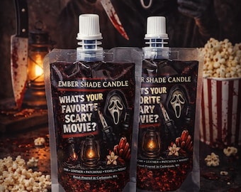 Ember Shade - What's your Favorite Scary Movie? Candle - White Oak & Vanilla