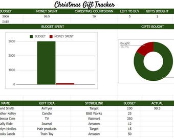 Christmas Gift Tracker Template