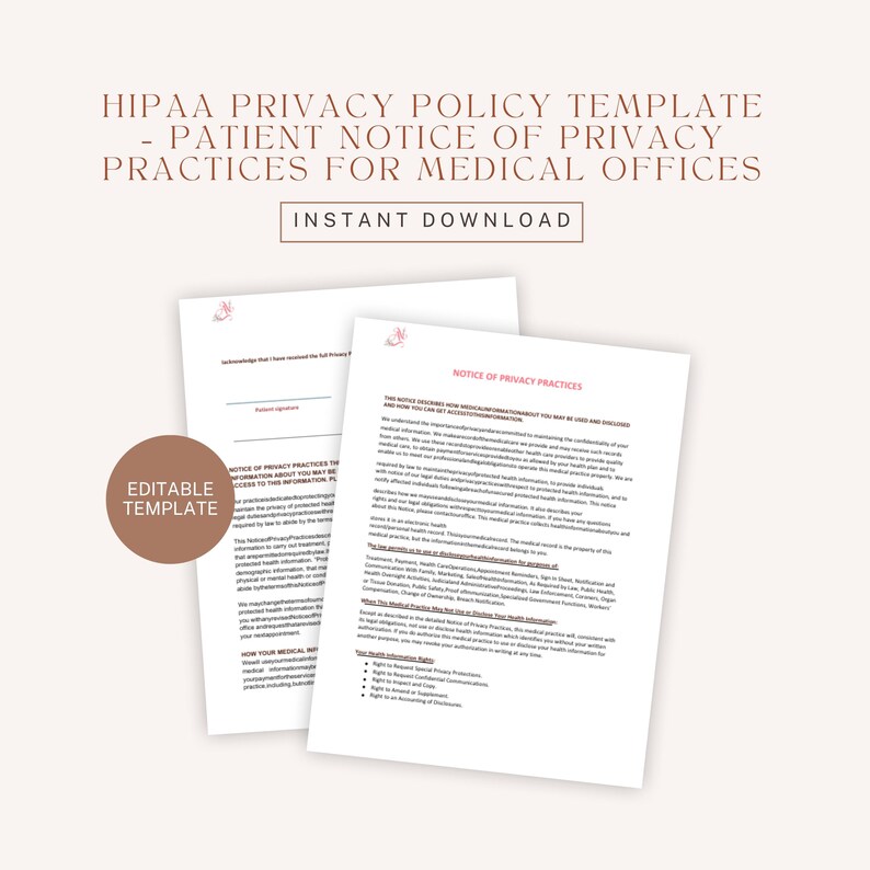 HIPAA Privacy Policy Template Patient Notice of Privacy Practices for