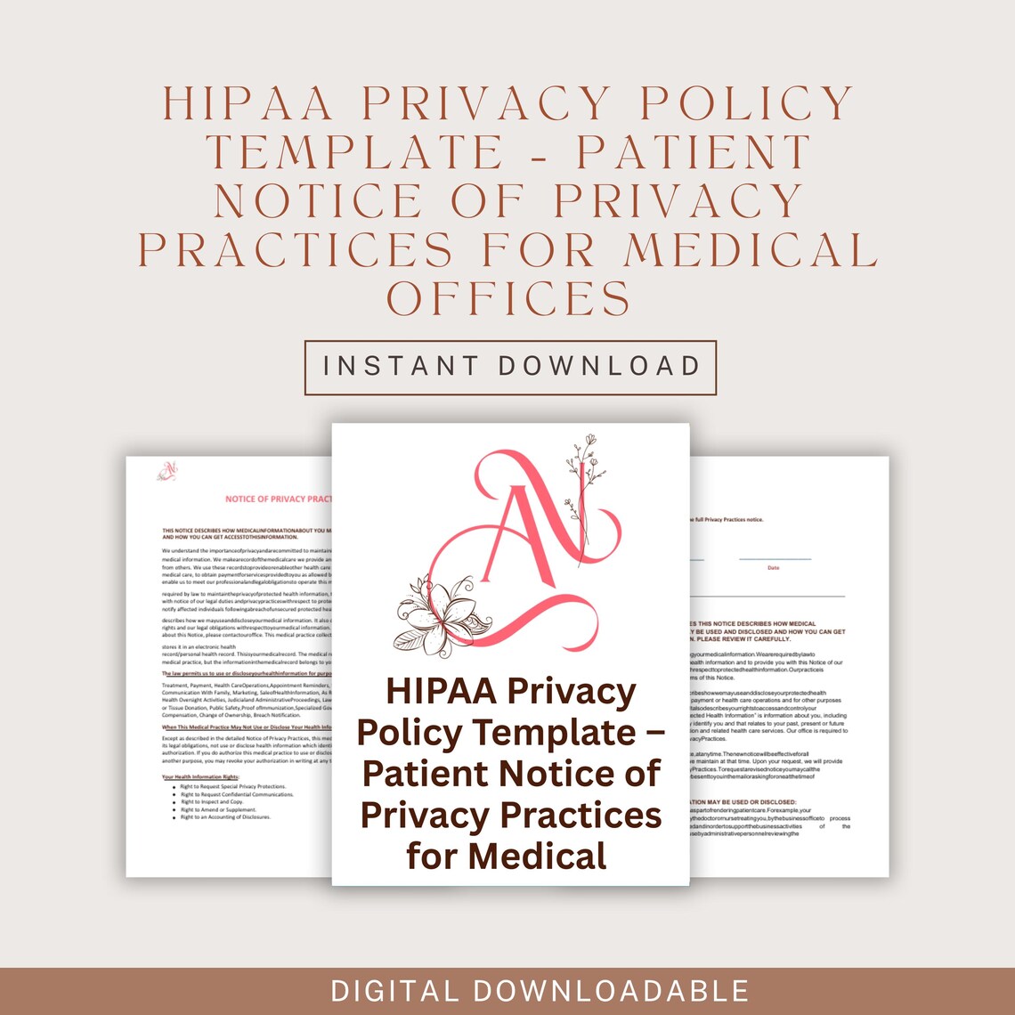 HIPAA Privacy Policy Template Patient Notice of Privacy Practices for