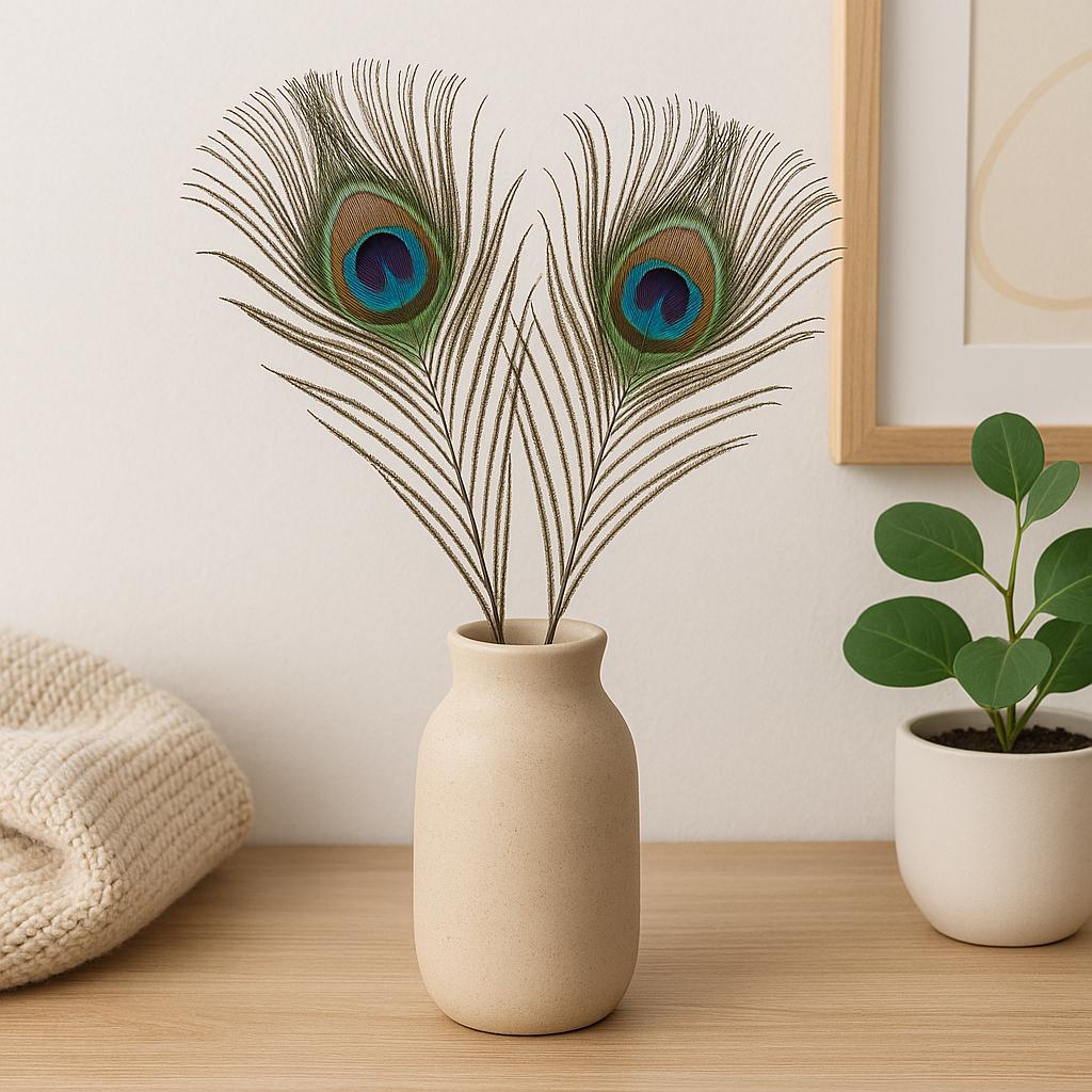 Koehler Peacock Plume Wall Sconce - Exotic Decorative Candle Holder With Metal Plumes
