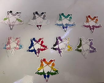 de chat PentaPride Paws | Art vinyle pentagramme LGBTQ+ (résistant à l'eau)
