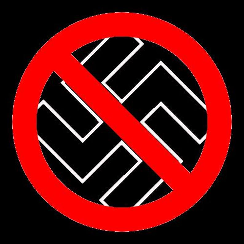 Anti Nazi Button Pin, Anti Fascist Protest Pin, Punk Political Button, Resist Hate Badge image 2