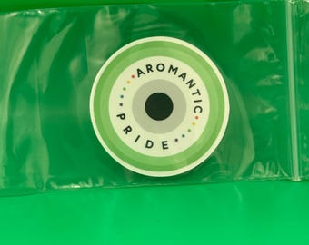 Sticker fierté aromatique, sticker vinyle Aro Pride, sticker bouteille d'eau LGBTQ vert blanc gris noir