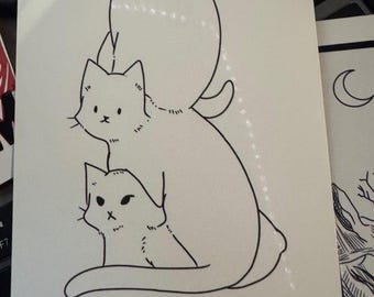 3 Cats Stacked Pride Print