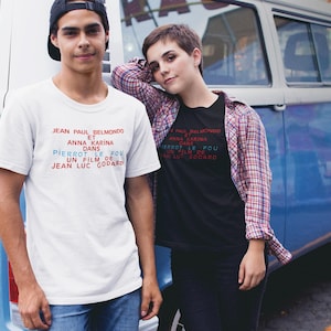 Nouvelle Vague/ Jean Luc Godard / Pierrot Le Fou / EuropeanCinema T-shirt / FashionForFilmLovers / ParisianVibes / Unisex Heavy Cotton Tee