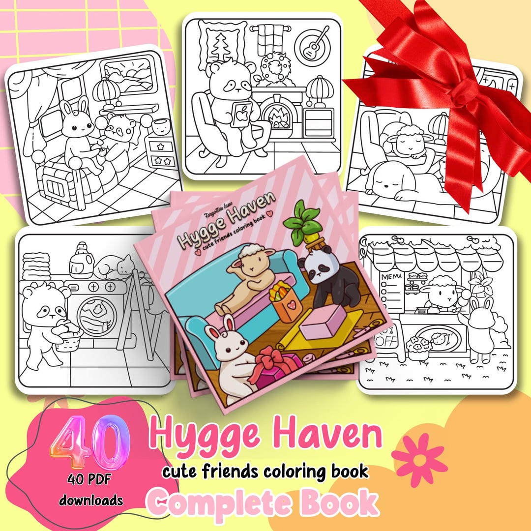 Hygge Haven Coloring Pages | Complete Book 40 Pages | Instant Download ...