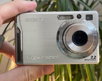 ブルー ソニー サイバーショット DSC-W80 • 7.2MP レトロデジタル